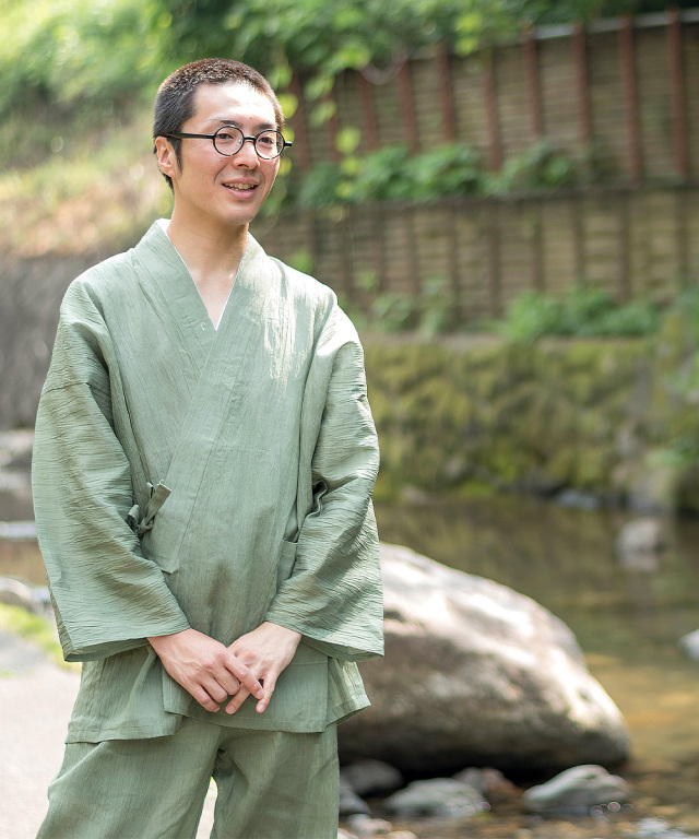 小千谷縮本麻作務衣