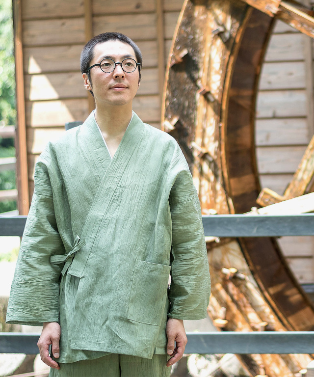 小千谷縮本麻作務衣