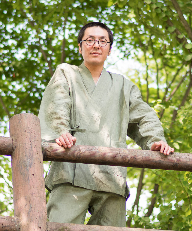 小千谷縮本麻作務衣