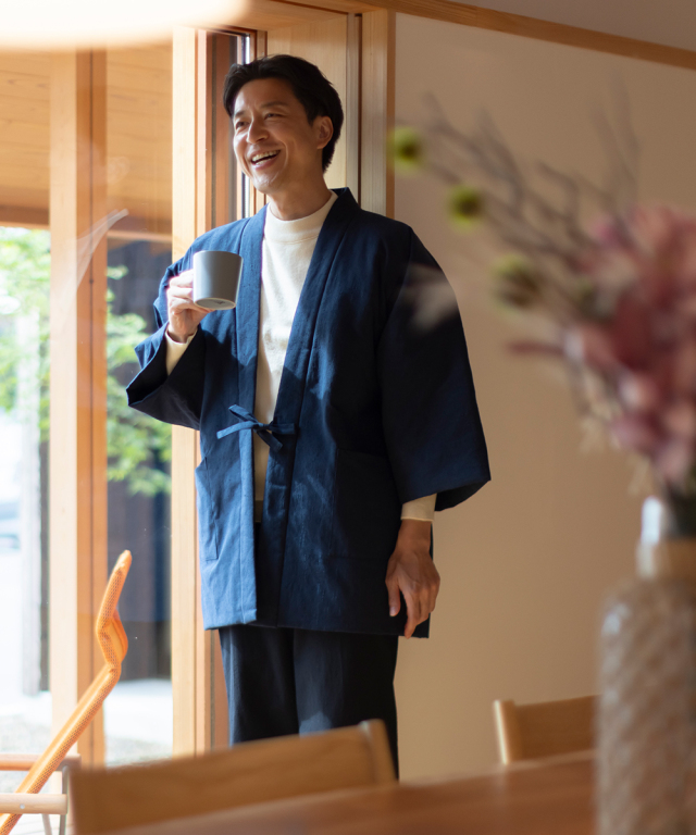たてスラブ綿入袢天