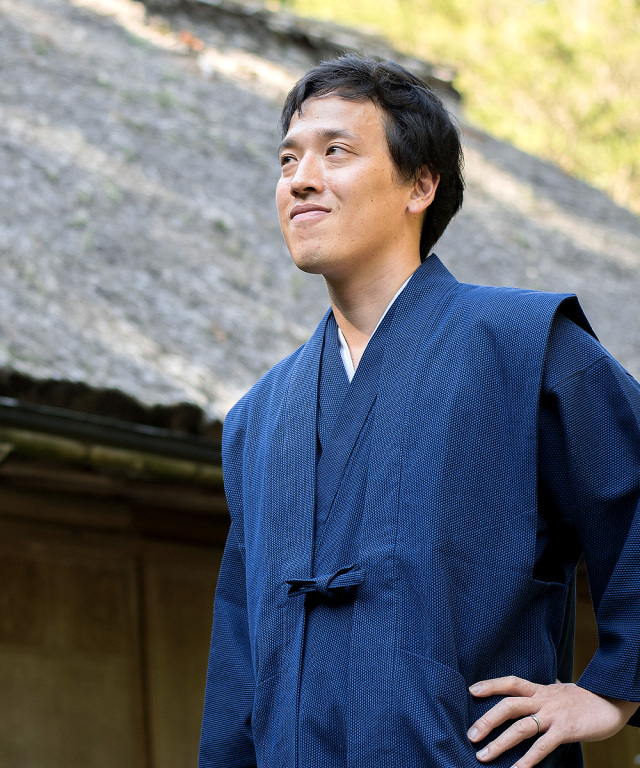 小柄ドビー羽織 濃紺 (M・L・LL) | 作務衣・甚平通販 和粋庵