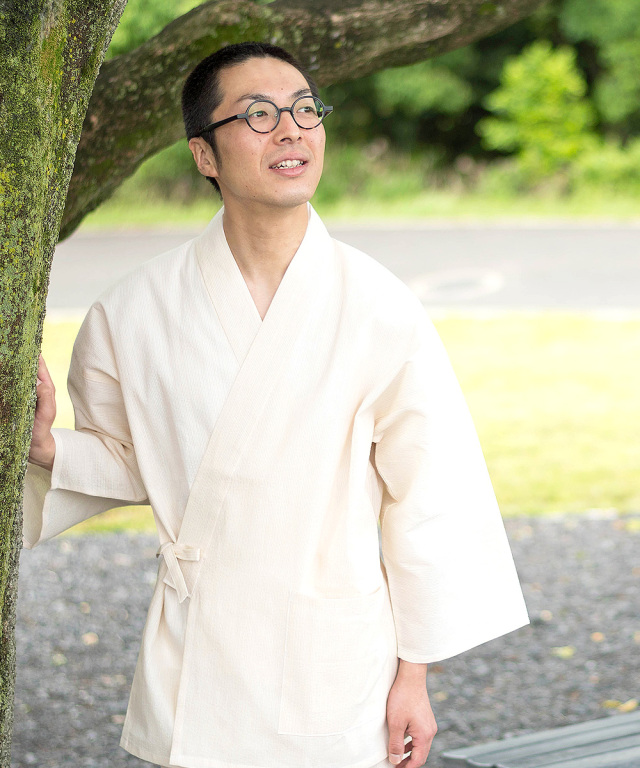 綿麻しじら作務衣