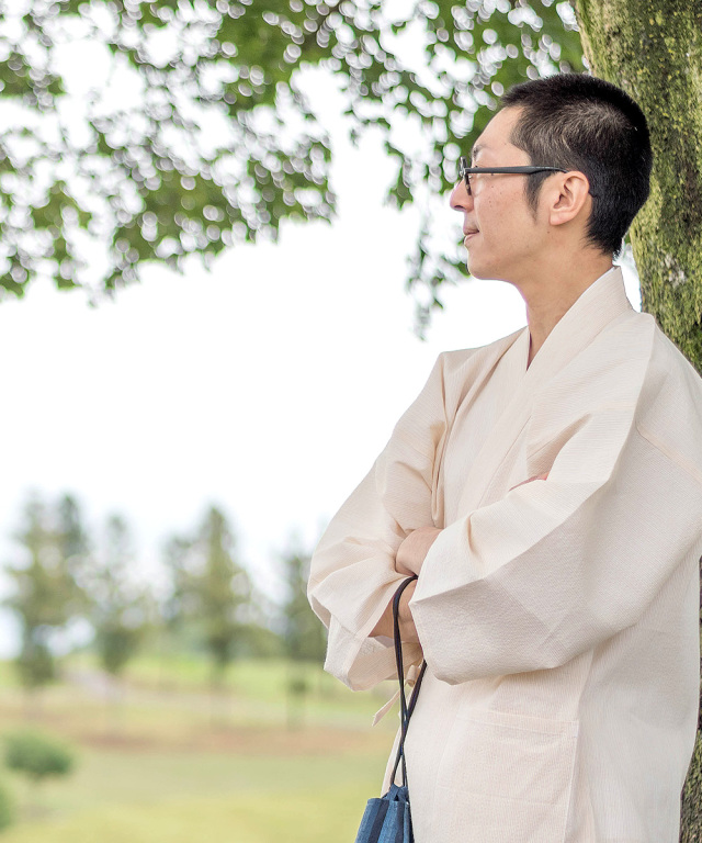 綿麻しじら作務衣