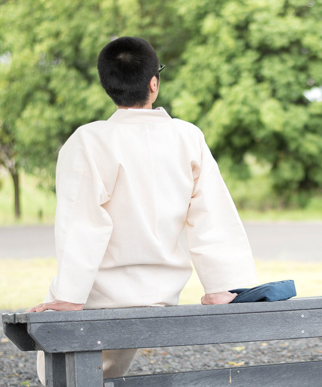 綿麻しじら作務衣