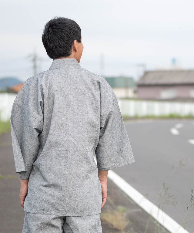 綿麻しじら作務衣