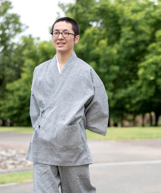 綿麻しじら作務衣