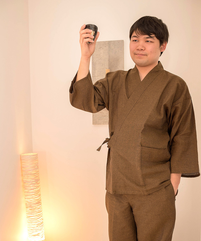 作務衣　和粋庵　未使用品 綾織作務衣 4番色金茶【和粋庵】 | 作務衣・甚平通販 和粋庵