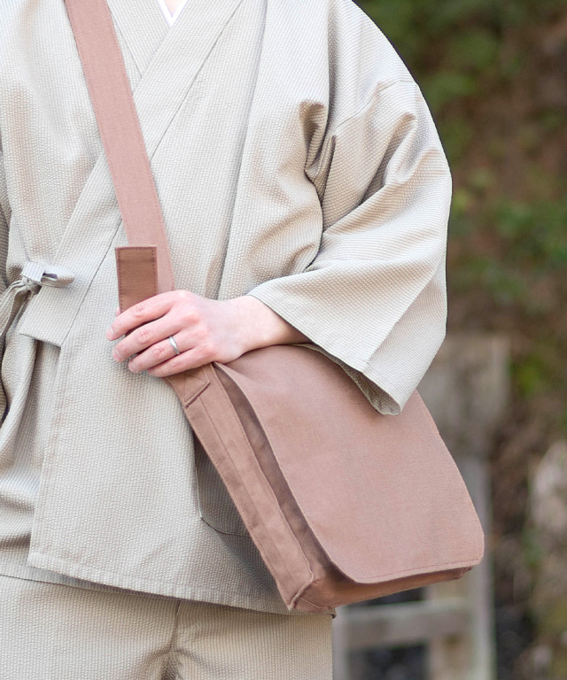 3010 本柿渋染頭陀袋 No.1 柿渋茶