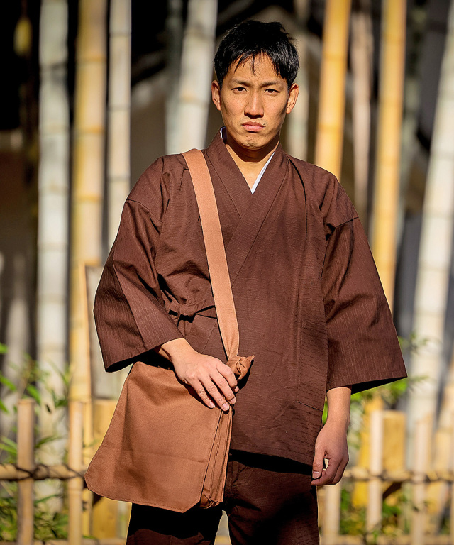 3010 本柿渋染頭陀袋 No.1 柿渋茶