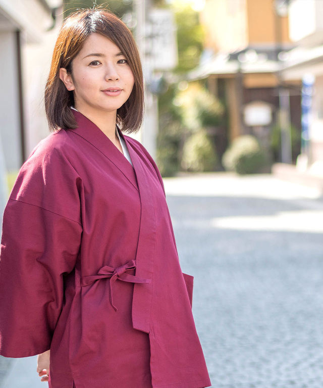 綾織作務衣 16番色エンジ【和粋庵】 | 作務衣・甚平通販 和粋庵