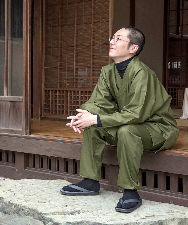 綾織作務衣 5番色 グリーン【和粋庵】 | 作務衣・甚平通販 和粋庵