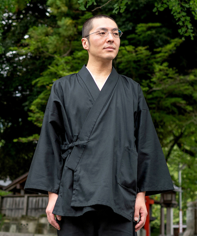 綾織作務衣 6番色黒（ブラック）【和粋庵】 | 作務衣・甚平通販