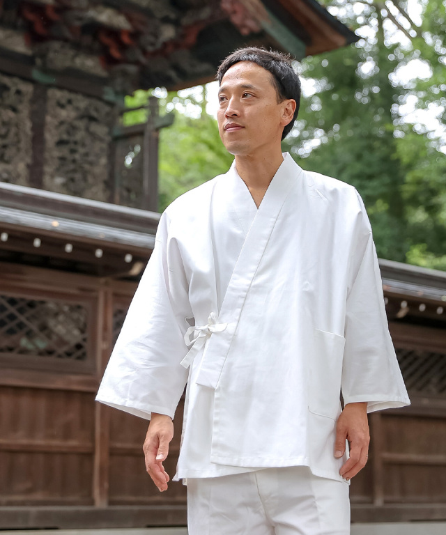 綾織作務衣 7番色白（ホワイト）【和粋庵】 | 作務衣・甚平通販 和粋庵