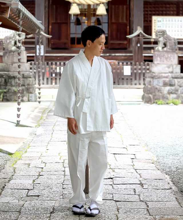 綾織作務衣 7番色白（ホワイト）【和粋庵】 | 作務衣・甚平通販 和粋庵