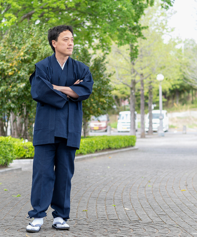 綿麻しじら羽織