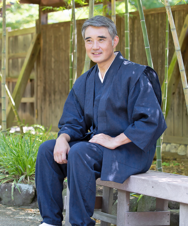 綿麻しじら羽織（単衣） No.7 濃紺 ＜夏向き作務衣羽織＞ | 作務衣