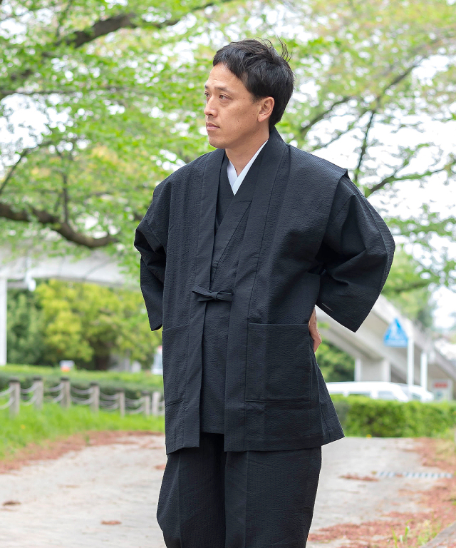 綿麻しじら羽織