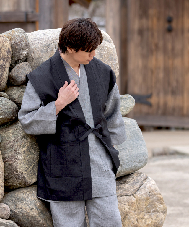 近江ちぢみ本麻羽織（単衣）