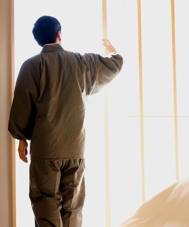 T/Cバーバリー綿入作務衣