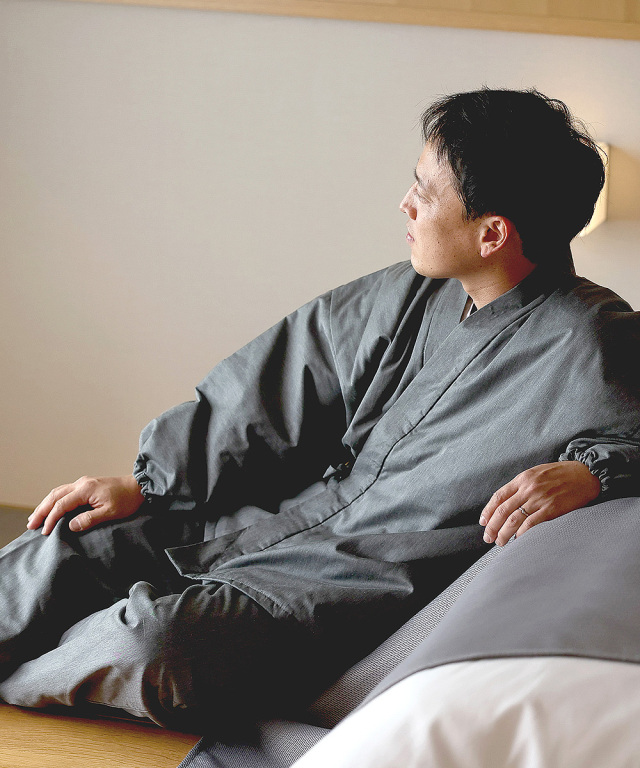 T/Cバーバリー綿入作務衣