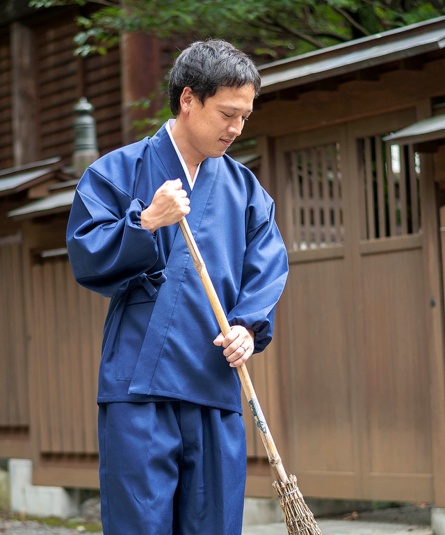 裏綿二重織ストレッチ作務衣［聖］ No.1 濃紺 | 作務衣・甚平通販 和粋庵