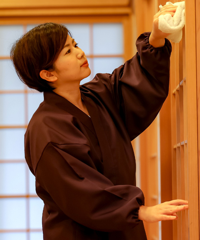 女性用ストレッチツイル作務衣［聖］ No.1 古代紫 ｜ 作務衣