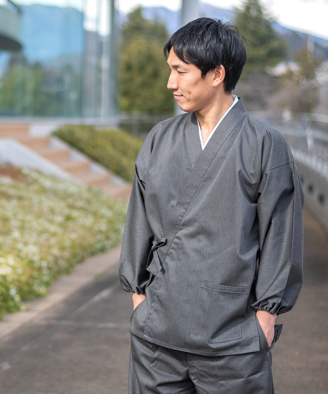 T/C綾織作務衣 No.5 杢グレー | 作務衣・甚平通販 和粋庵