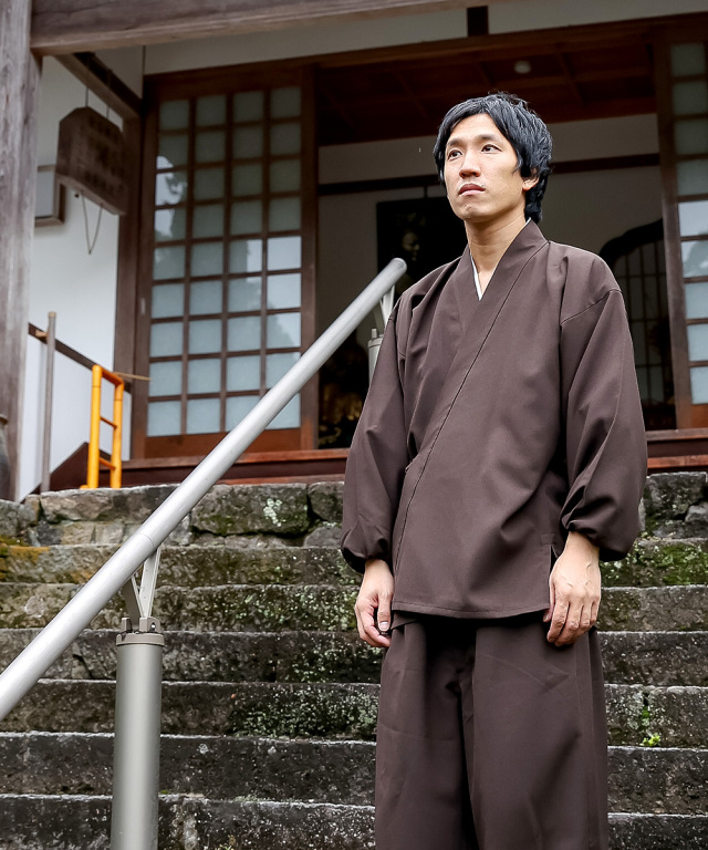 シャンブレー裏地付作務衣［聖］ No.3 濃茶 | 作務衣・甚平通販 和粋庵