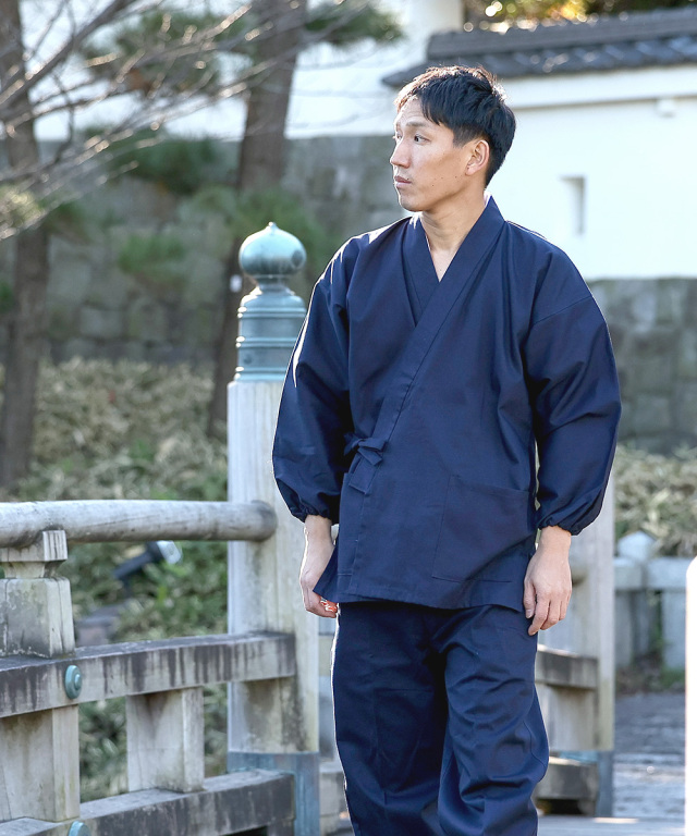 ななこ織作務衣 No.1 濃紺 | 作務衣・甚平通販 和粋庵