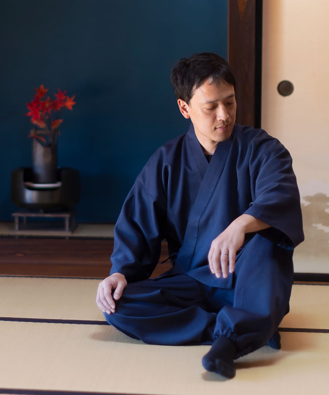 ドビー杉綾・ストレッチ作務衣 No.1 濃紺 | 作務衣・甚平通販 和粋庵