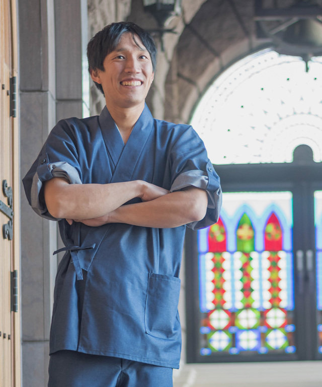 T/Cデニムロールアップ作務衣