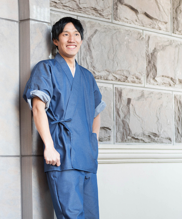 T/Cデニムロールアップ作務衣