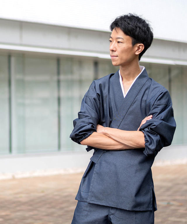 抗ウイルスT/Cデニム作務衣