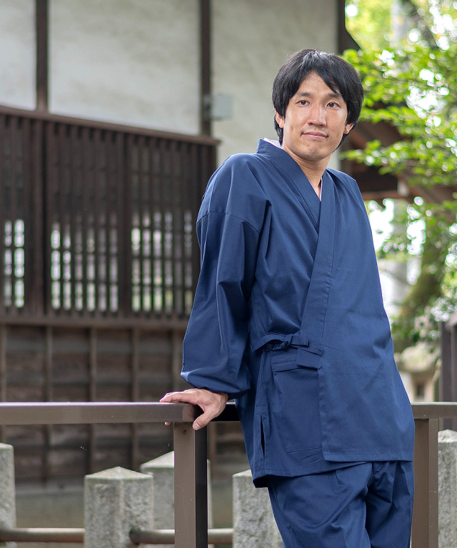 抗ウイルス綾織作務衣