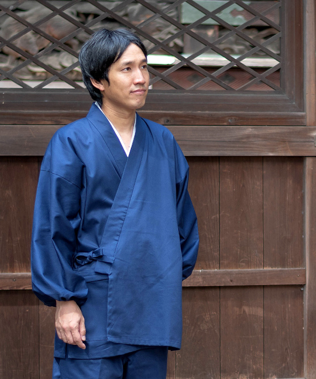 抗ウイルス綾織作務衣