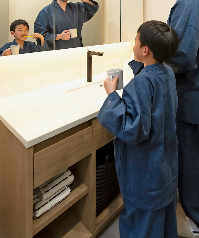 子供用絣紬作務衣