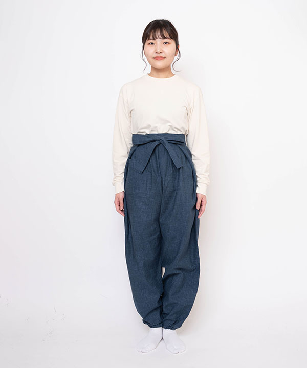 絣紬袴式本もんぺ