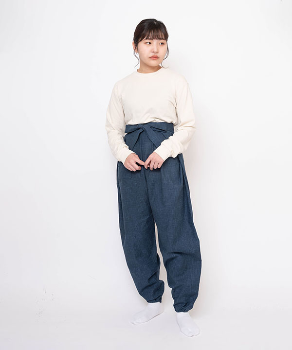 絣紬袴式本もんぺ