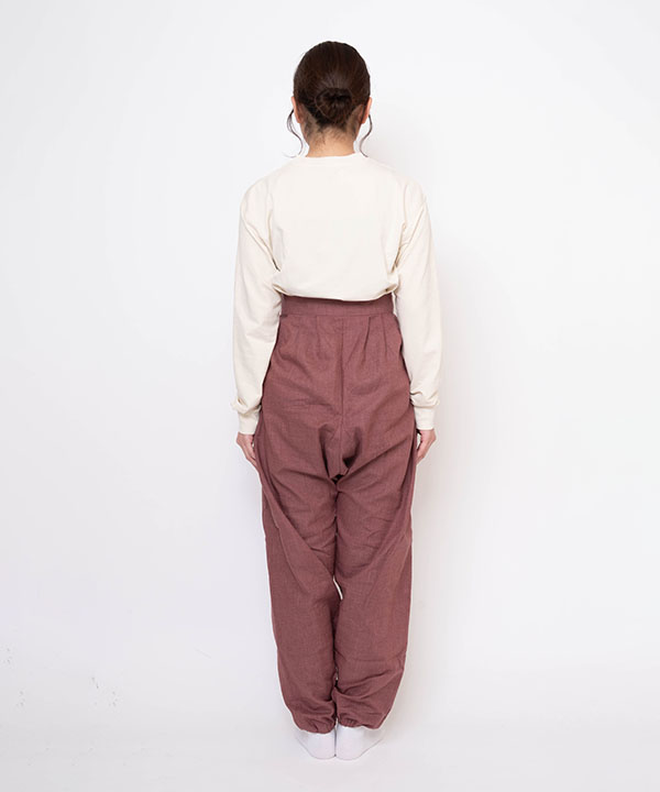 絣紬袴式本もんぺ No.14 濃あずき