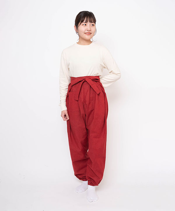 絣紬袴式本もんぺ