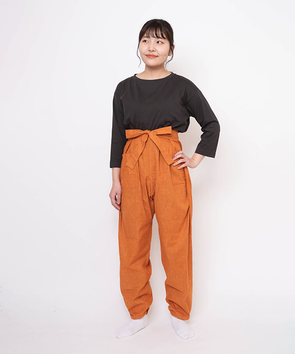 絣紬袴式本もんぺ