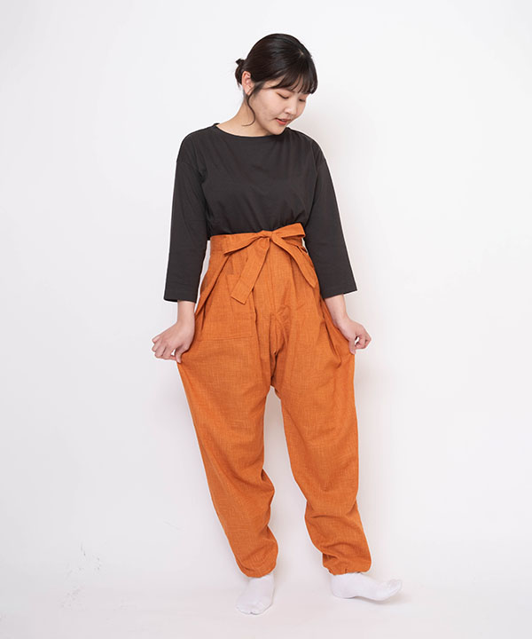 絣紬袴式本もんぺ