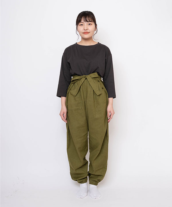 絣紬袴式本もんぺ