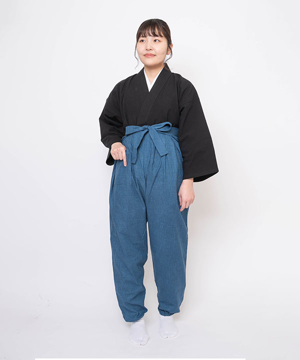 絣紬袴式本もんぺ