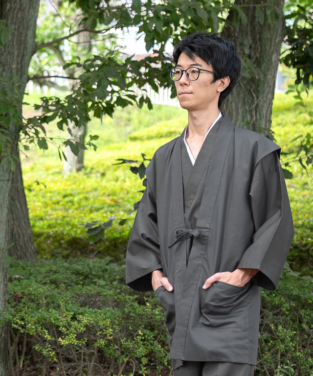 綾織羽織 2番色グレー【和粋庵】 | 作務衣・甚平通販 和粋庵