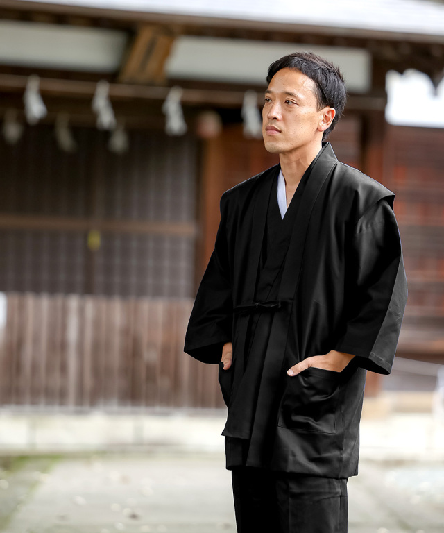 綾織羽織 6番色黒【和粋庵】 | 作務衣・甚平通販 和粋庵
