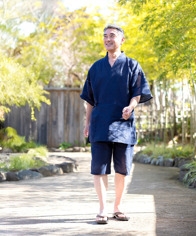 綿しじら甚平