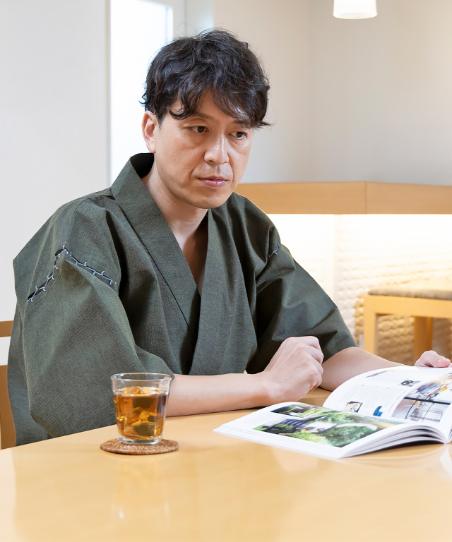 綿しじら甚平