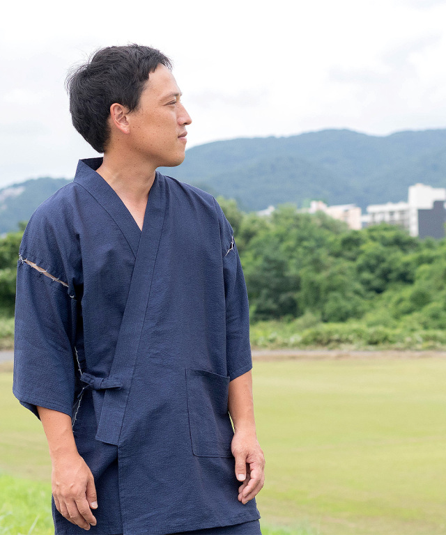 和紙しじら織甚平