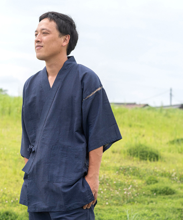和紙しじら織甚平